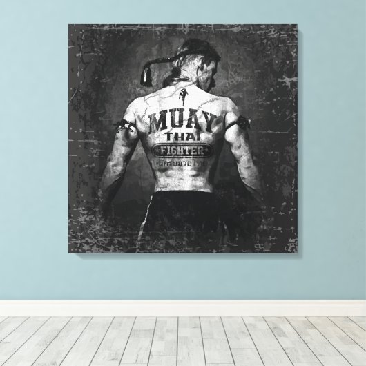 Muay Thai Fighter Canvas Afdruk (Insitu (Houten vloer))