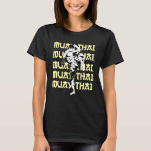 Muay Thai Fighter Herhalende Tekst Controle Mma T-shirt