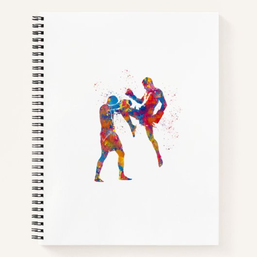 Muay thai fighter in watercolor notitieboek (Voorkant)