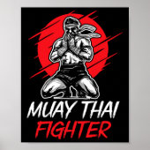 Muay Thai Fighter Martial Arts Boxing Hob Poster (Voorkant)