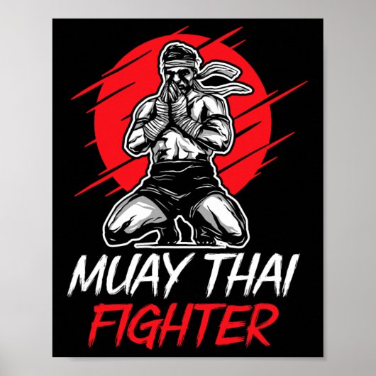 Muay Thai Fighter Martial Arts Boxing Hob Poster (Voorkant)