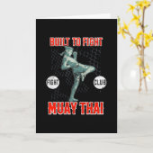 Muay Thai Fighter Martial Arts Boxing Kaart (Gele Bloem)