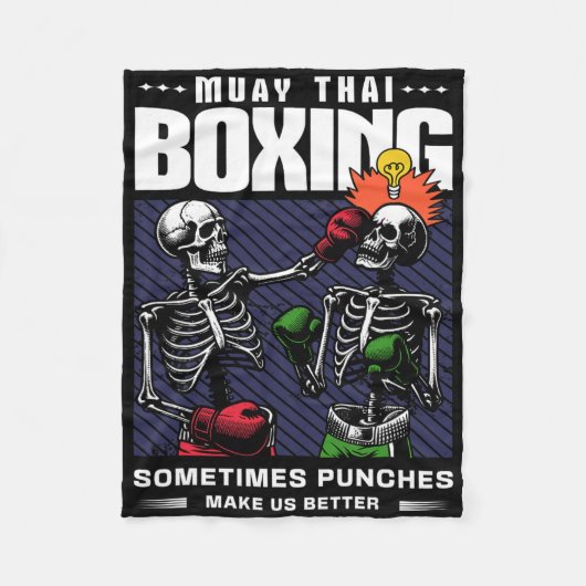Muay Thai Fighter MMA Funny Martial Arts H Fleece Deken (Voorkant)