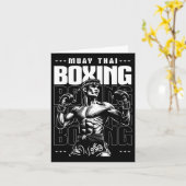 Muay Thai Fighter MMA Vintage Kaart (Gele Bloem)