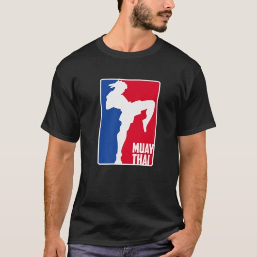 Muay Thai Fighter Retro Kickboxing Training MMA T-shirt (Voorkant)