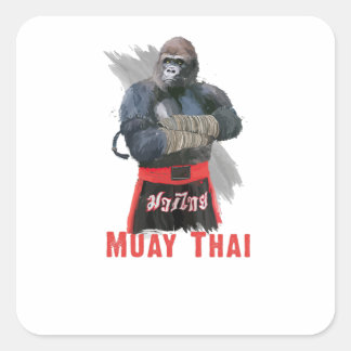 Muay Thai Fighter Vierkante Sticker