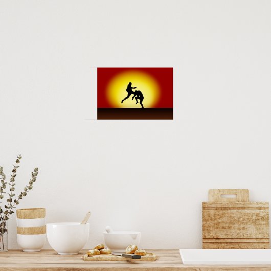 Muay Thai Flying Knee "Sunset in Thailand" Poster (Keuken)