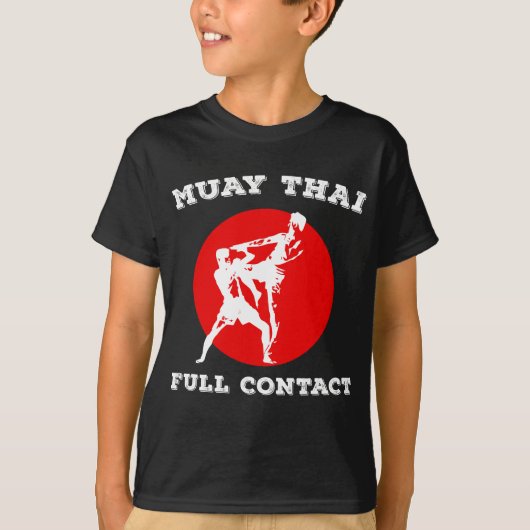 Muay Thai Full Contact Thai Martial Arts Boxing T-shirt (Voorkant)