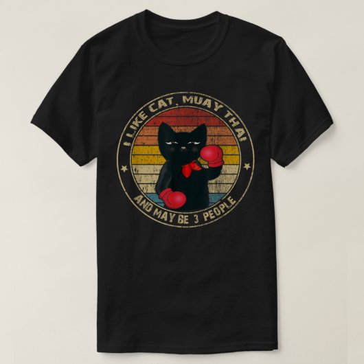 Muay Thai Funny Cat Kickboxing Thailand Boxing Cat T-shirt (Design voorkant)
