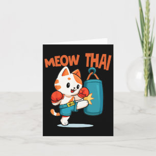 Muay Thai Funny Cat Lover Thais Boksen Thailand Me Kaart