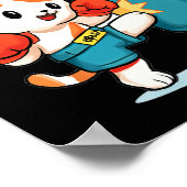 Muay Thai Funny Cat Lover Thais Boksen Thailand Me Poster (Hoek)