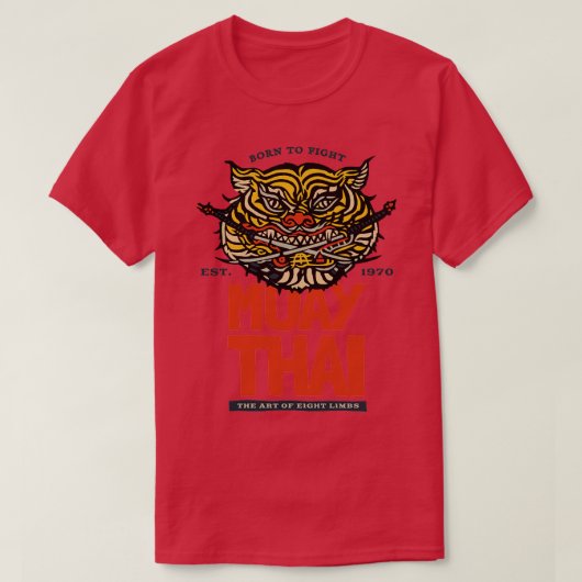 Muay Thai Geboren om te vechten T-shirt (Design voorkant)