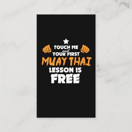 Muay Thai Gift Funny Martial Arts Quote Fighter Visitekaartje (Voorkant)
