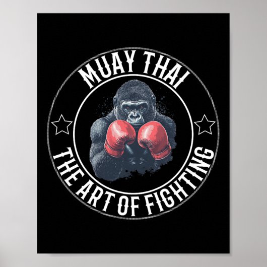 Muay Thai Gorilla - kunst van het vechten tegen Th Poster (Voorkant)