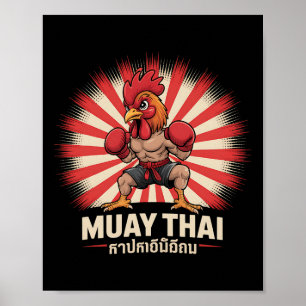 Muay Thai Haan Fighter Kickboksen Sportief Poster