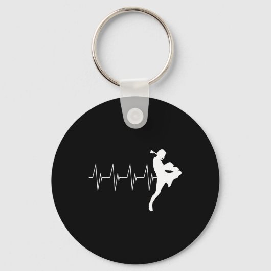 Muay Thai Heartbeat Thai Boxing Sleutelhanger (Voorkant)