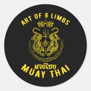 Muay Thai Heren Mma Tijger Straatgevecht Muay Thai Ronde Sticker