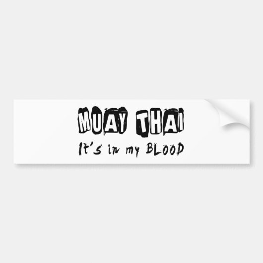 Muay Thai Het zit in mijn bloed Bumpersticker (Voorkant)