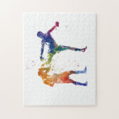 Muay thai in waterverf legpuzzel (Verticaal)