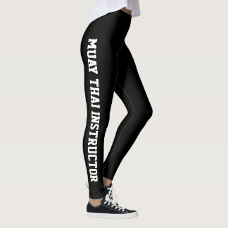 Muay Thai Instructor Martial Arts Black and White Leggings