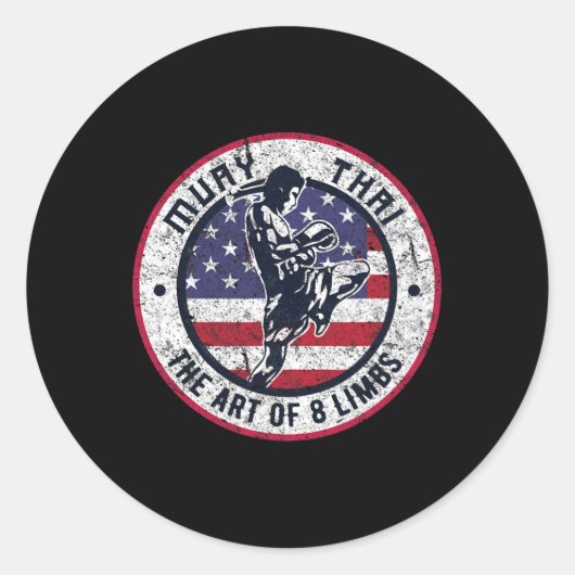  Muay Thai Karate Boxing Mengde Martiale Kunsten Ronde Sticker (Voorkant)