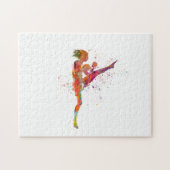 Muay thai karate in watercolor legpuzzel (Horizontaal)