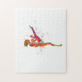 Muay thai karate in watercolor legpuzzel (Verticaal)