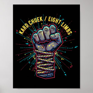 Muay Thai Kard Chuek Acht Ledematen Vuist MMA Thai Poster