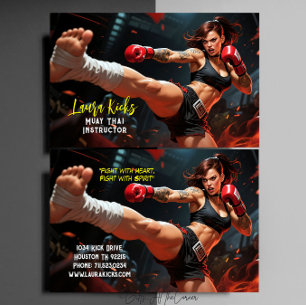 Muay Thai Kickboksen Martial Arts Instructeur  Visitekaartje