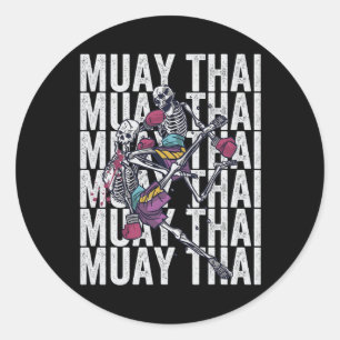 Muay Thai Kickboksen, Muay Thai Skeletten, Muay Th Ronde Sticker