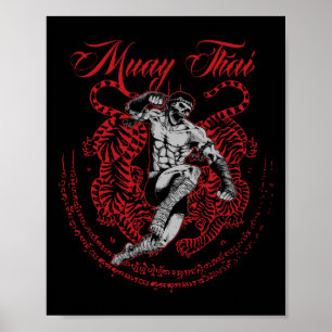 Muay Thai Kickboksen vechter voor vechtsport Thai  Poster