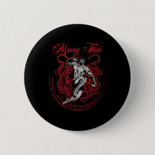 Muay Thai Kickboksen vechter voor vechtsport Thai  Ronde Button 5,7 Cm