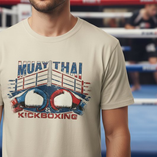 Muay Thai & Kickboxing – Grunge Gloves Design T-shirt