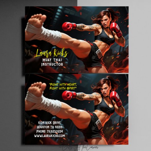 Muay Thai Kickboxing Martial Arts Instructor  Visitekaartje