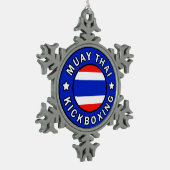 Muay Thai Kickboxing Tin Sneeuwvlok Ornament (Links)