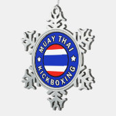 Muay Thai Kickboxing Tin Sneeuwvlok Ornament (Rechts)