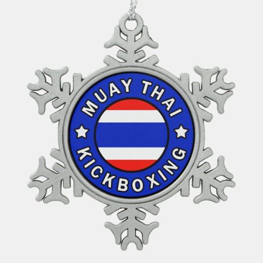 Muay Thai Kickboxing Tin Sneeuwvlok Ornament (Voorkant)