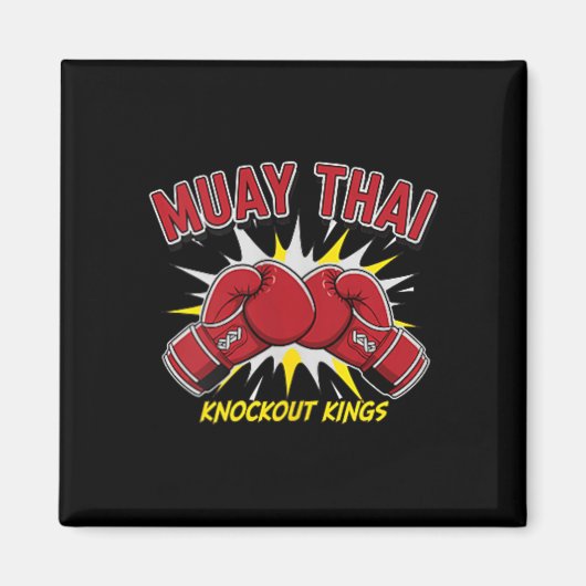 Muay Thai Knockout Kings Rode Bokshandschoen Vecht Magneet (Voorkant)
