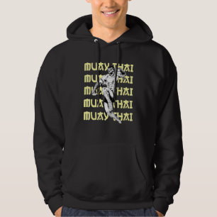 Muay Thai Leaping Fighter Skull Mma Jiu-Jitsu Figh Hoodie