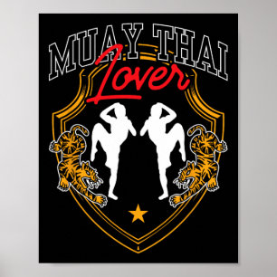 Muay Thai-liefhebber Hobbyboksen Vechtsportvechter Poster
