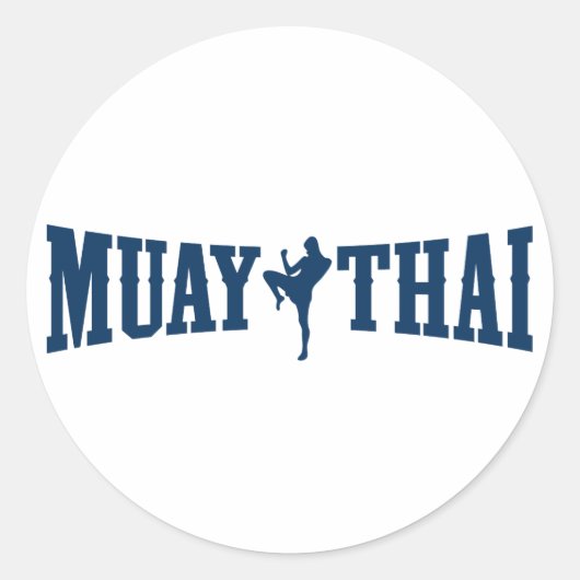Muay Thai Logo Ronde Sticker (Voorkant)