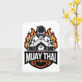 Muay Thai Logo - Thai Boxing Fighter Kaart (Gele Bloem)