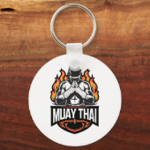 Muay Thai Logo - Thai Boxing Fighter Sleutelhanger (Voorkant)