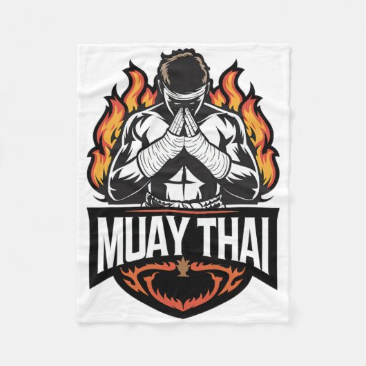 Muay Thai-logo - Thaise boksvechter Fleece Deken (Voorkant)