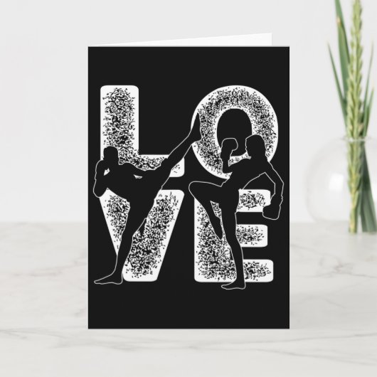 Muay Thai Love Word Theme Graphic Design Kickboxin Kaart (Voorkant)