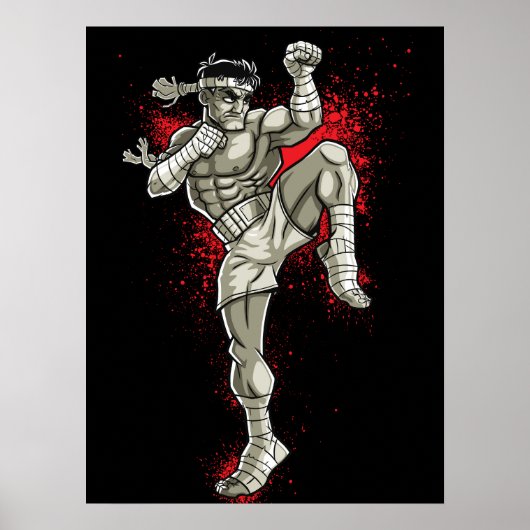 Muay Thai Marshal Arts Fighter Poster (Voorkant)