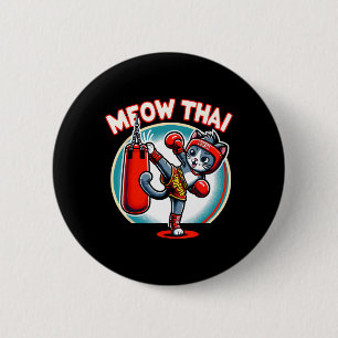 Muay Thai Martial Art Thai Boxing Cat Meow Thai Fo Ronde Button 5,7 Cm