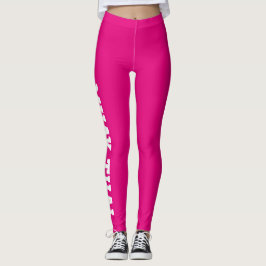 Muay Thai Martial Arts Bright Roze en Wit Leggings