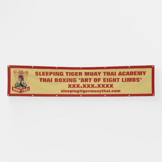 Muay Thai Martial Arts School Large personaliseren Spandoek (Horizontaal)