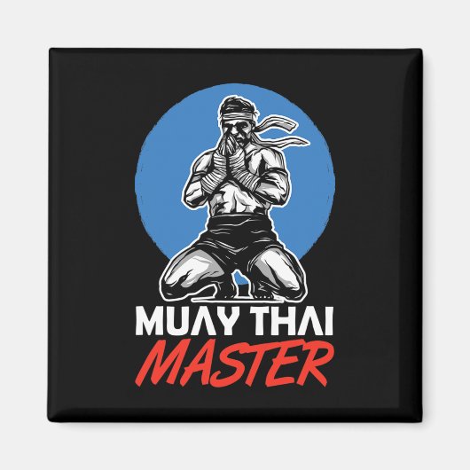 Muay Thai Master Hobby Vechtkunst Bokser Magneet (Voorkant)